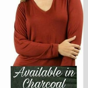 Long Sleeve V Neck Top